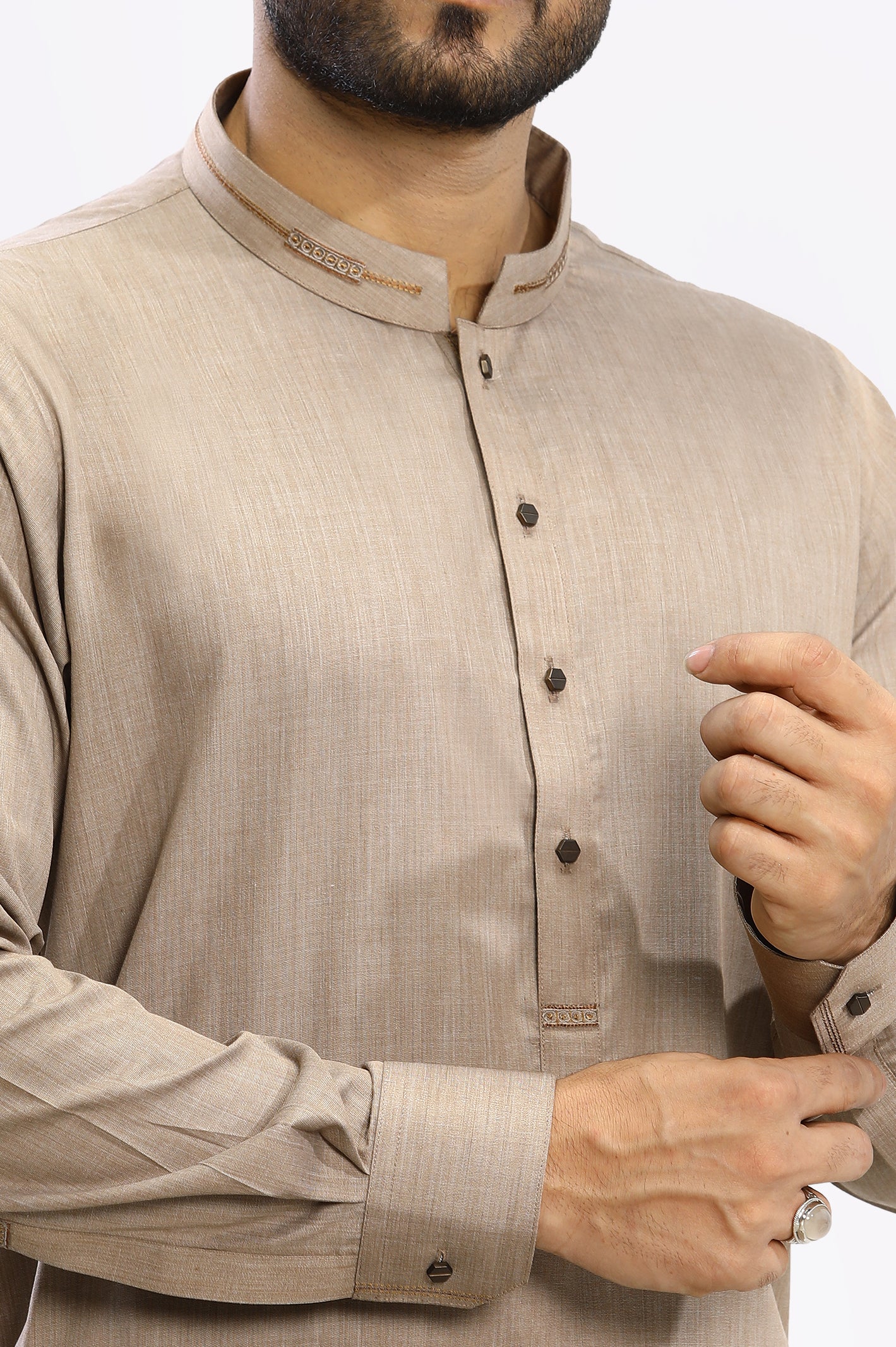 Brown Wash & Wear Shalwar Kameez From Diners