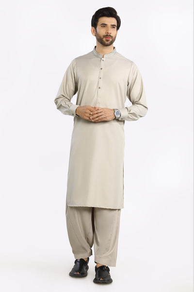 Beige Rayon Blend Shalwar Kameez From Diners