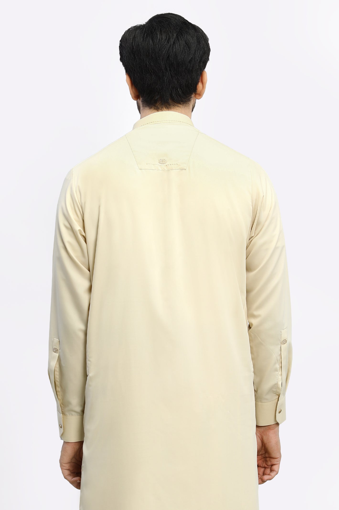 Dark Fawn Blended Shalwar Kameez for Mens 