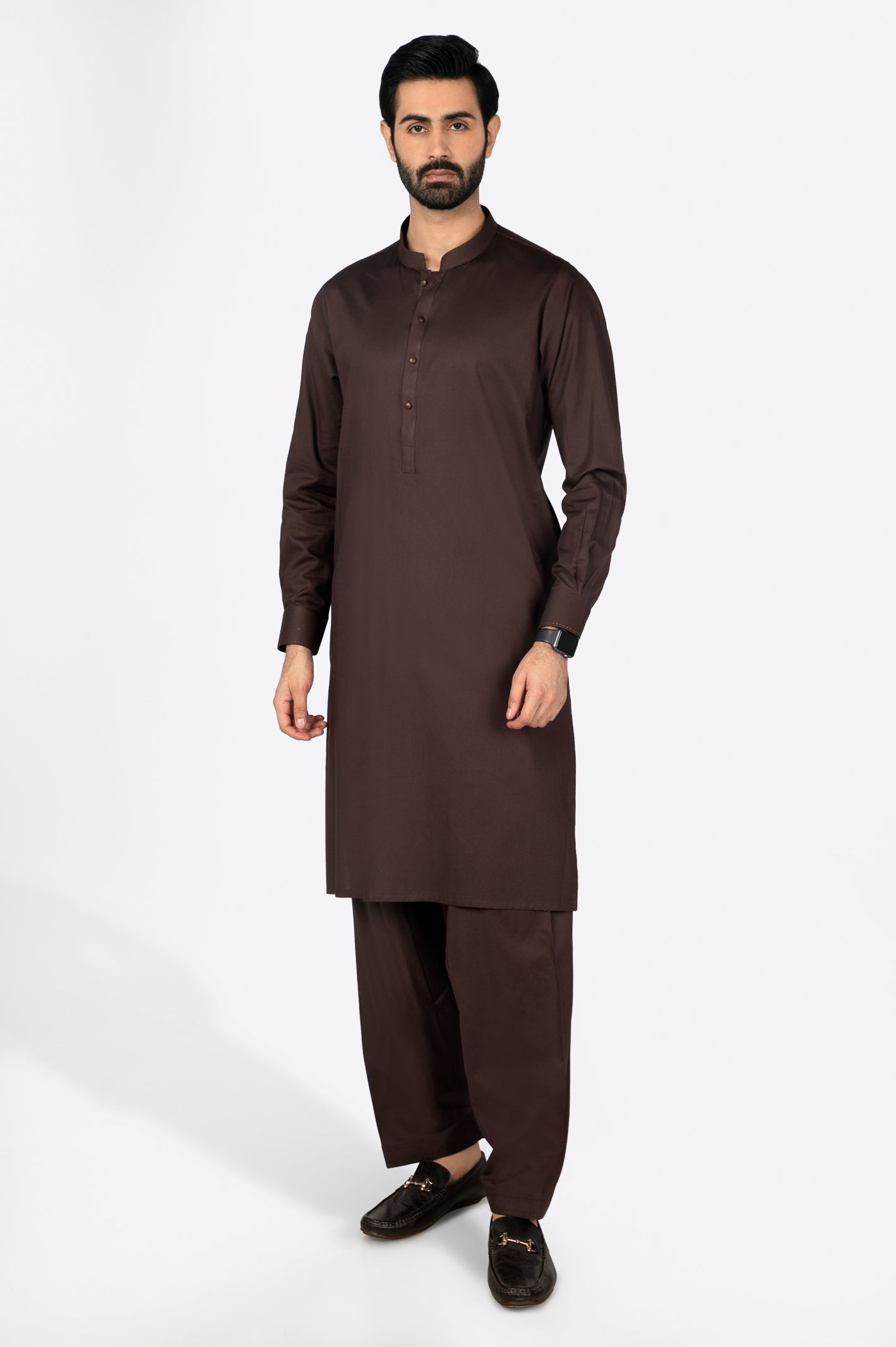 Coffee Brown Cotton Shalwar Kameez From Diners