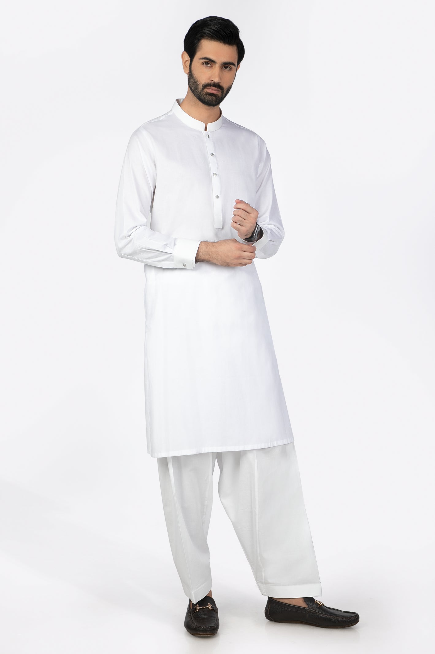 White Cotton Shalwar Kameez From Diners