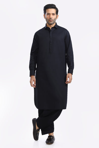 Shalwar Kameez Black Cotton 