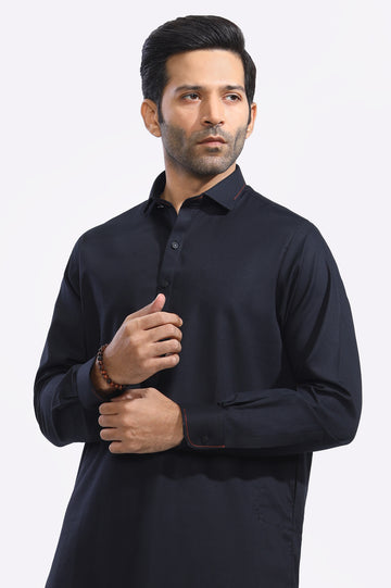 Black Cotton Shalwar Kameez for Mens