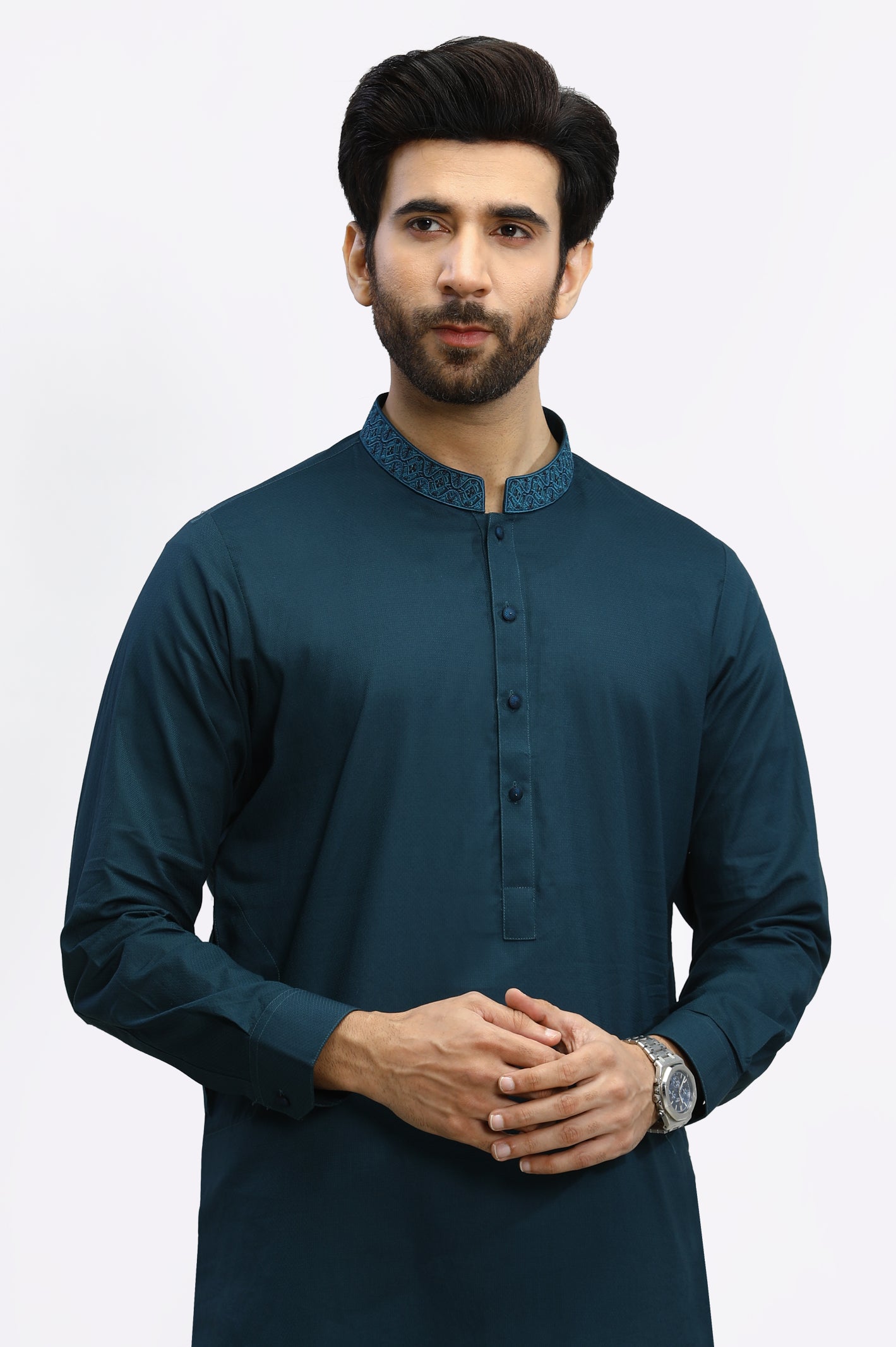 Teal Blended Shalwar Kameez From Diners