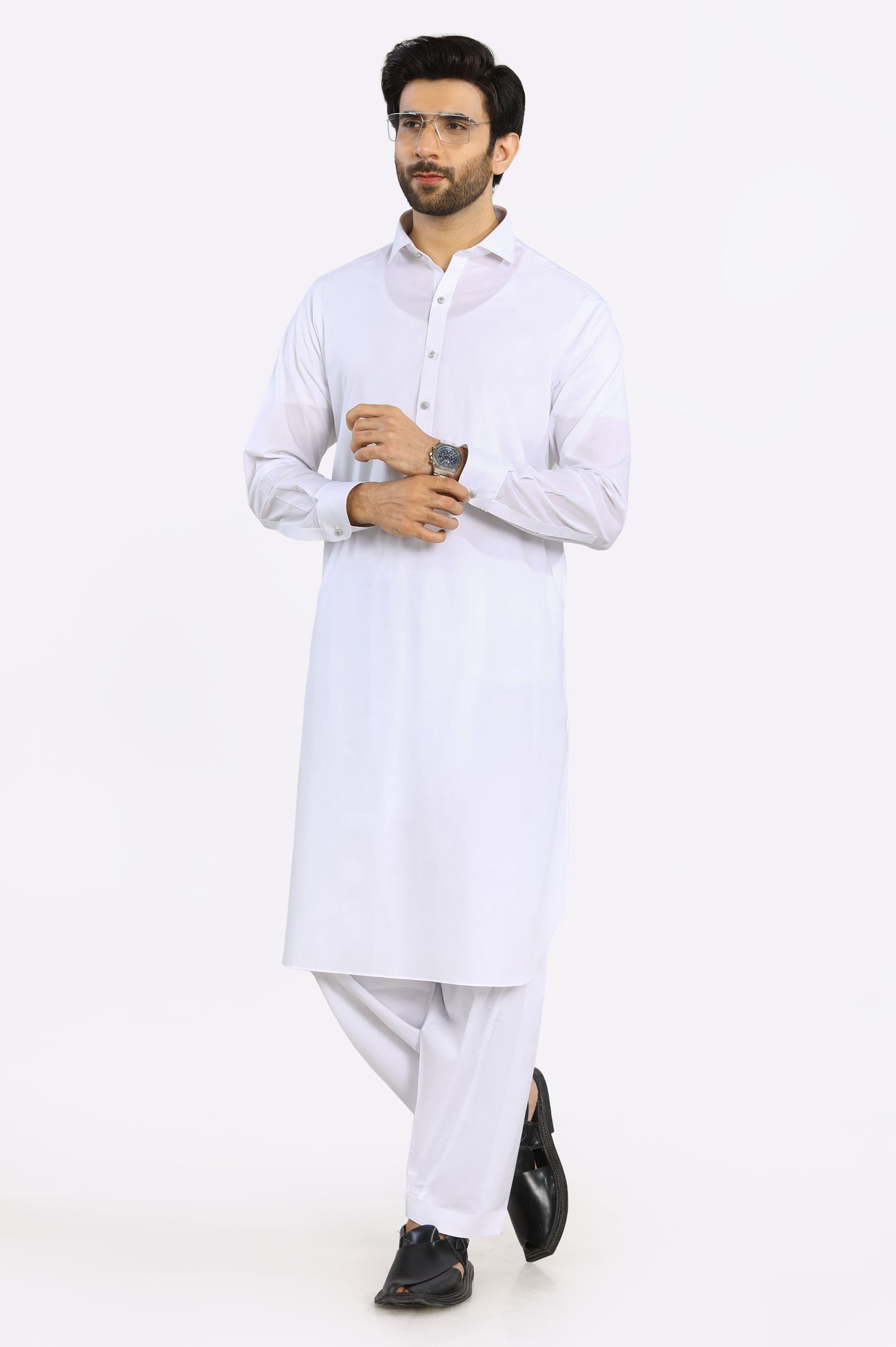 White Cotton Shalwar Kameez From Diners