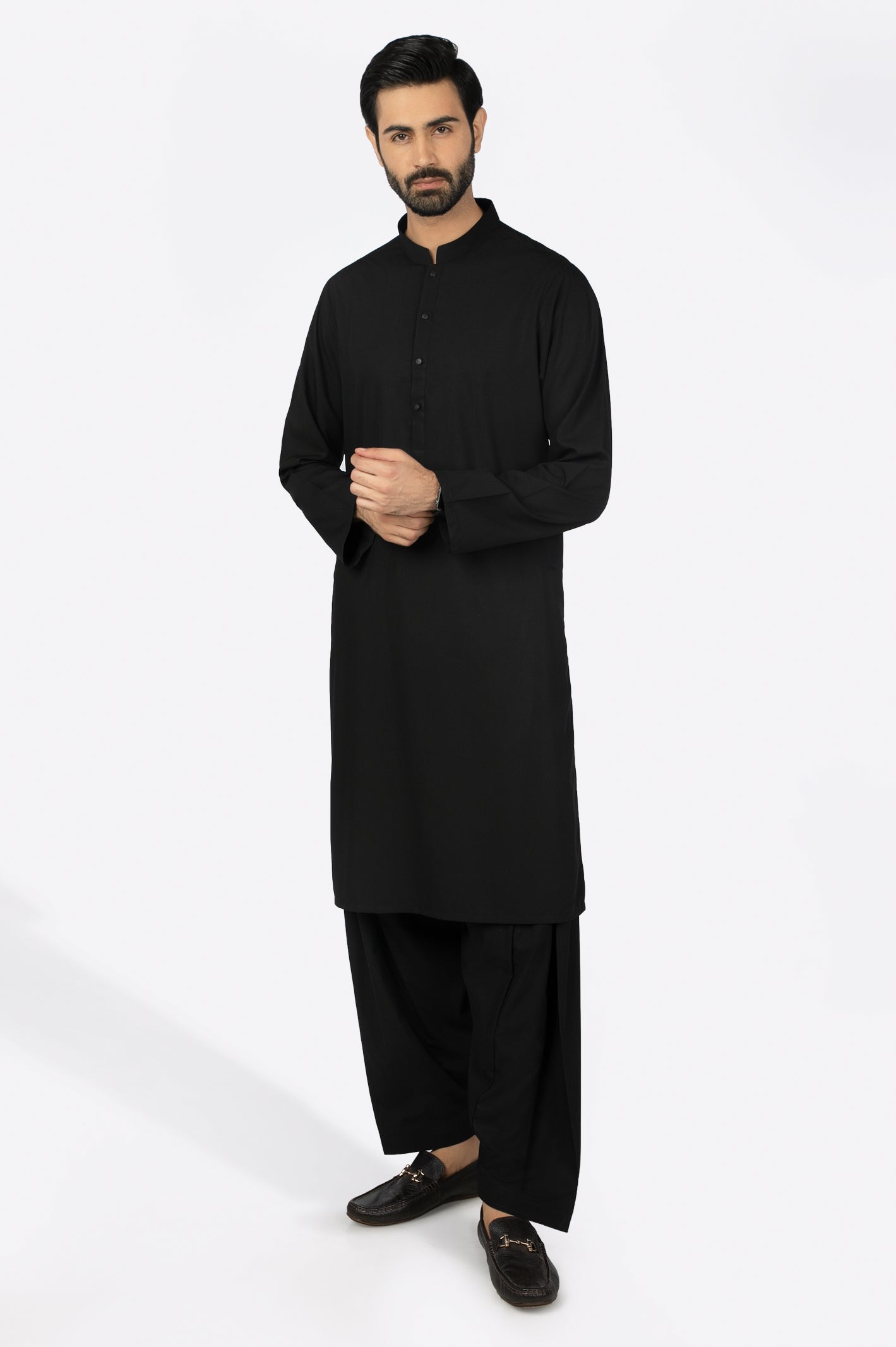 Black Wash & Wear Shalwar Kameez From Diners