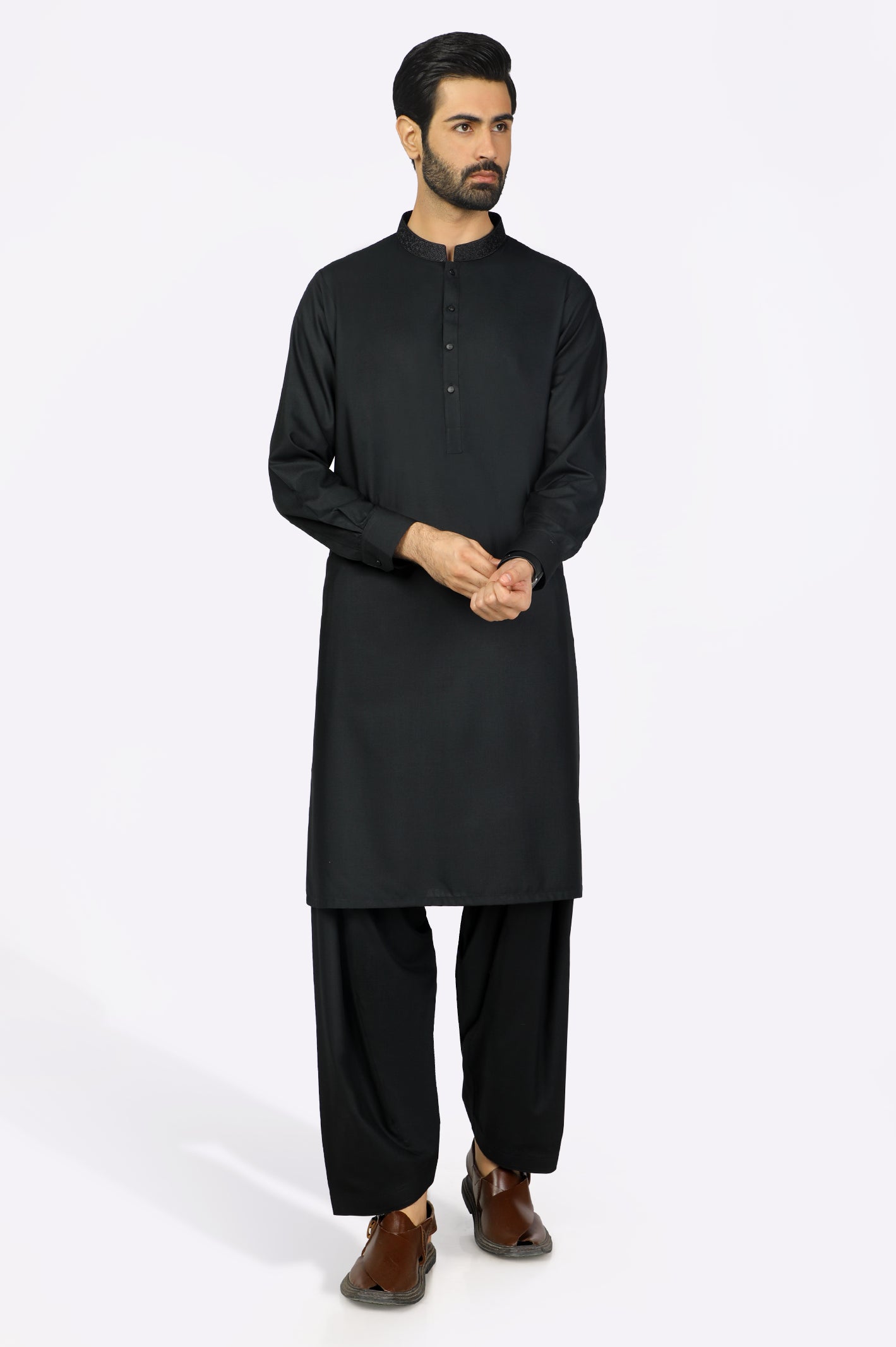 Black Wash & Wear Shalwar Kameez – Diners Pakistan