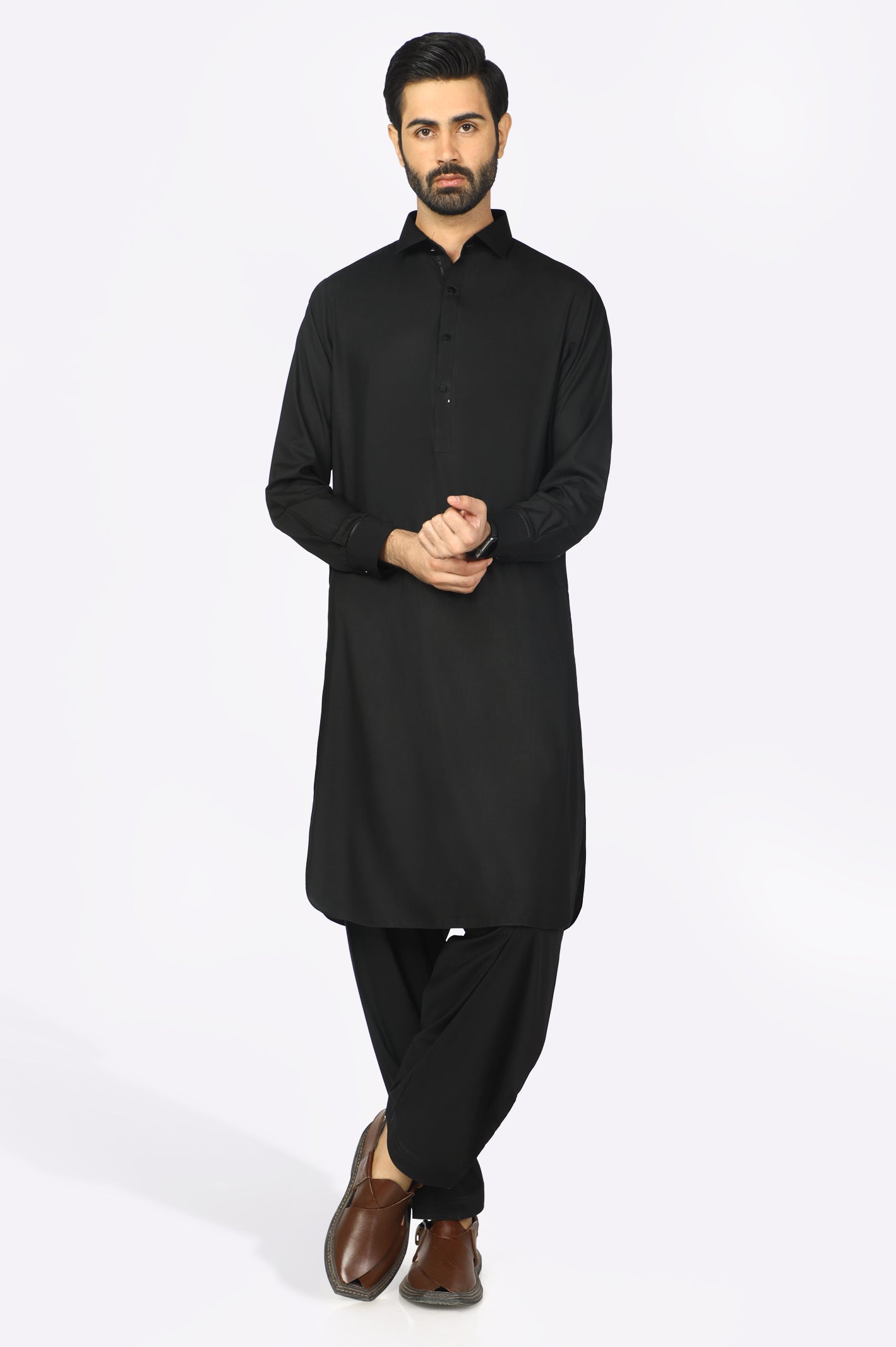 Black Wash & Wear Shalwar Kameez – Diners Pakistan