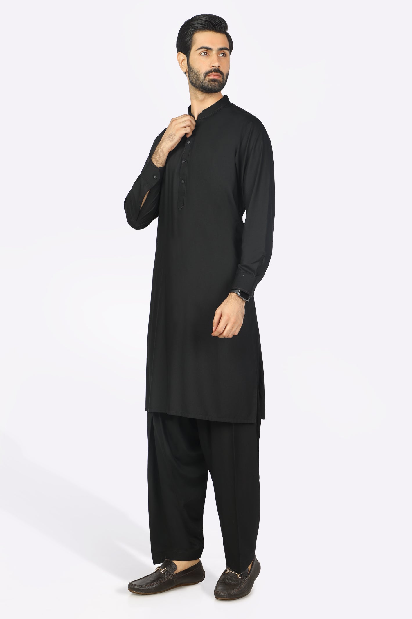 Wash & Wear Shalwar Kameez Black 
