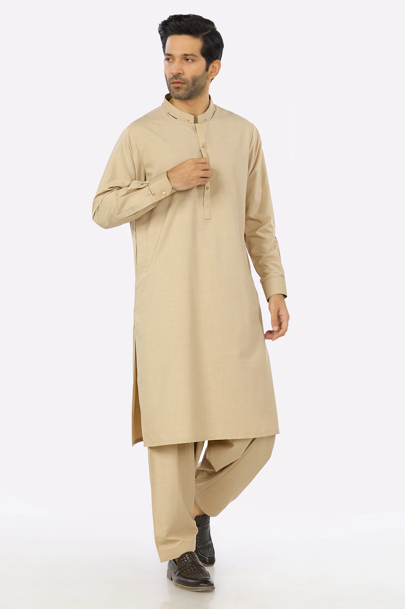 Fawn Wash & Wear Shalwar Kameez From Diners