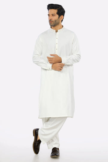 Off White Rayon Blend Shalwar Kameez From Diners