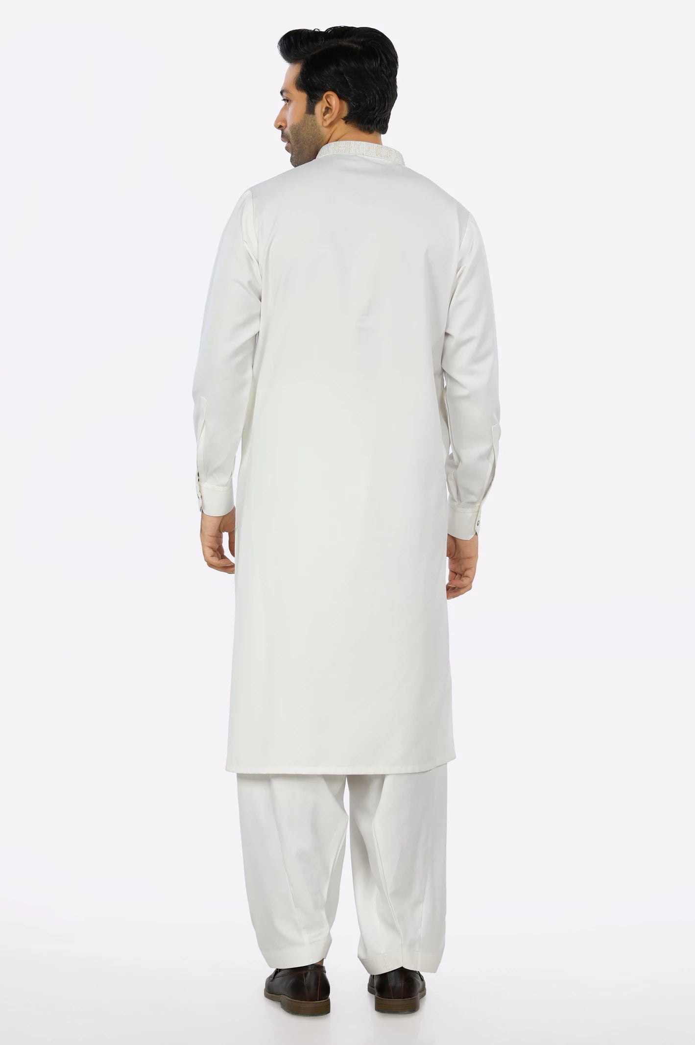 Off White Rayon Blend Shalwar Kameez From Diners