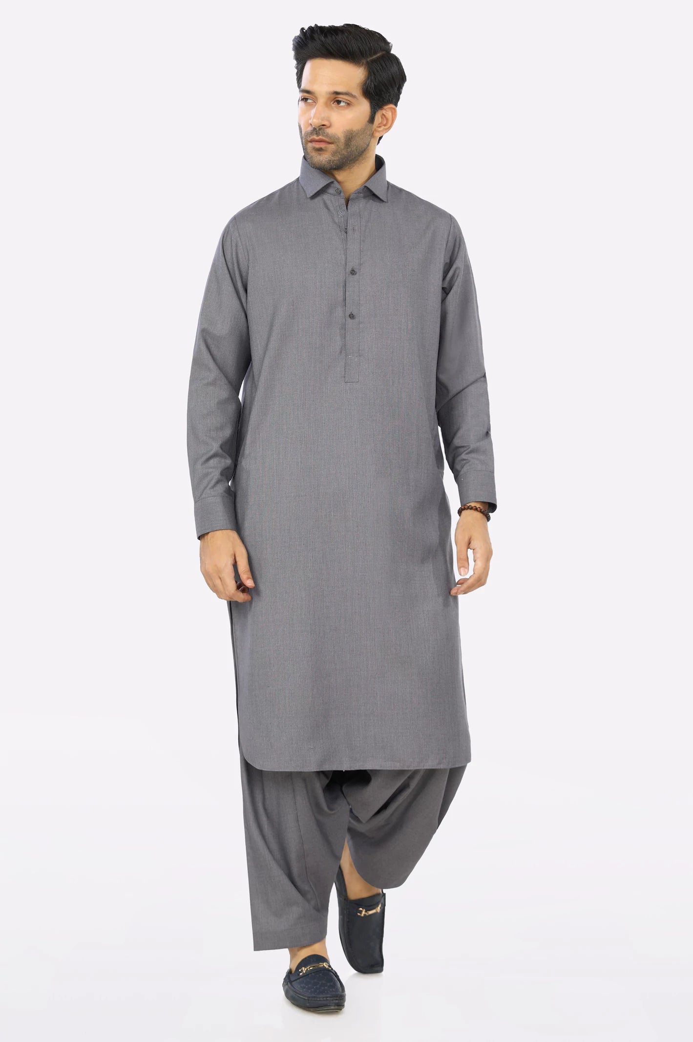 Dark Grey Wash & Wear Shalwar Kameez From Diners