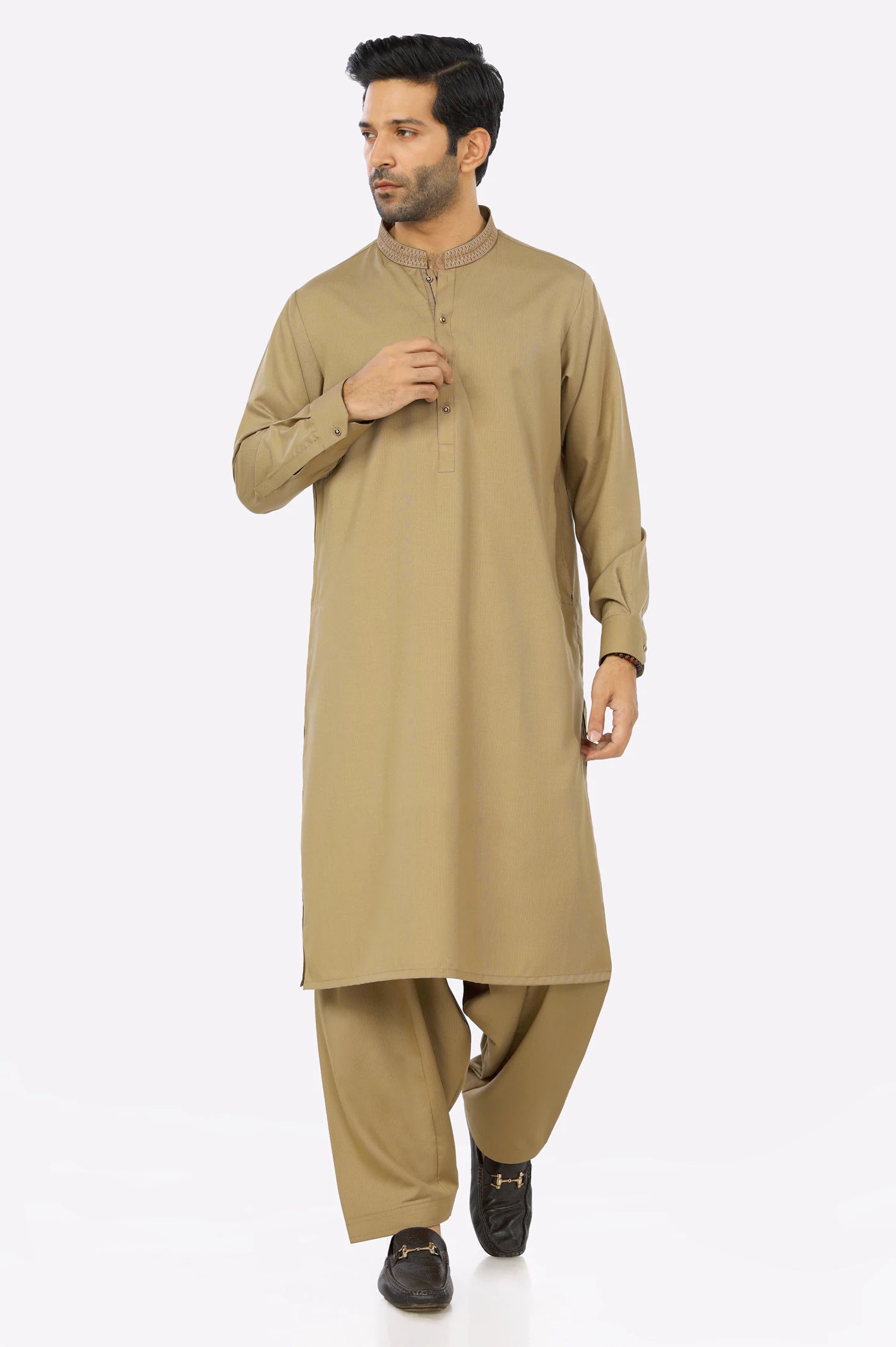 Mustard Rayon Blend Shalwar Kameez From Diners