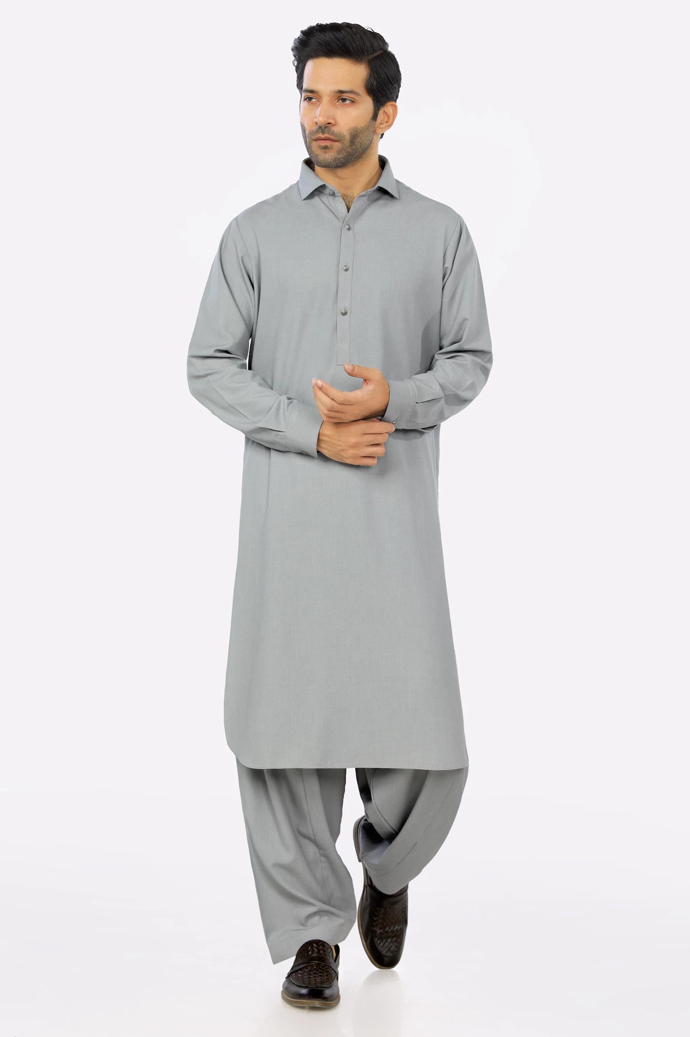 Grey Rayon Blend Shalwar Kameez From Diners