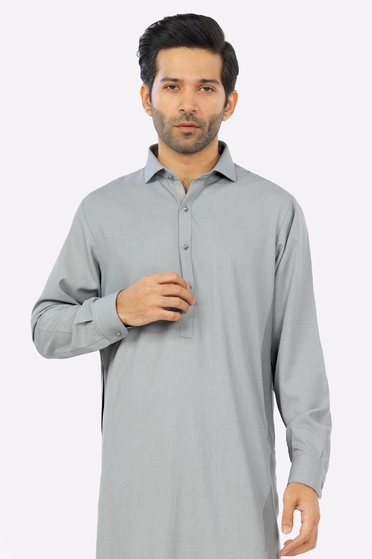 Grey Rayon Blend Shalwar Kameez From Diners