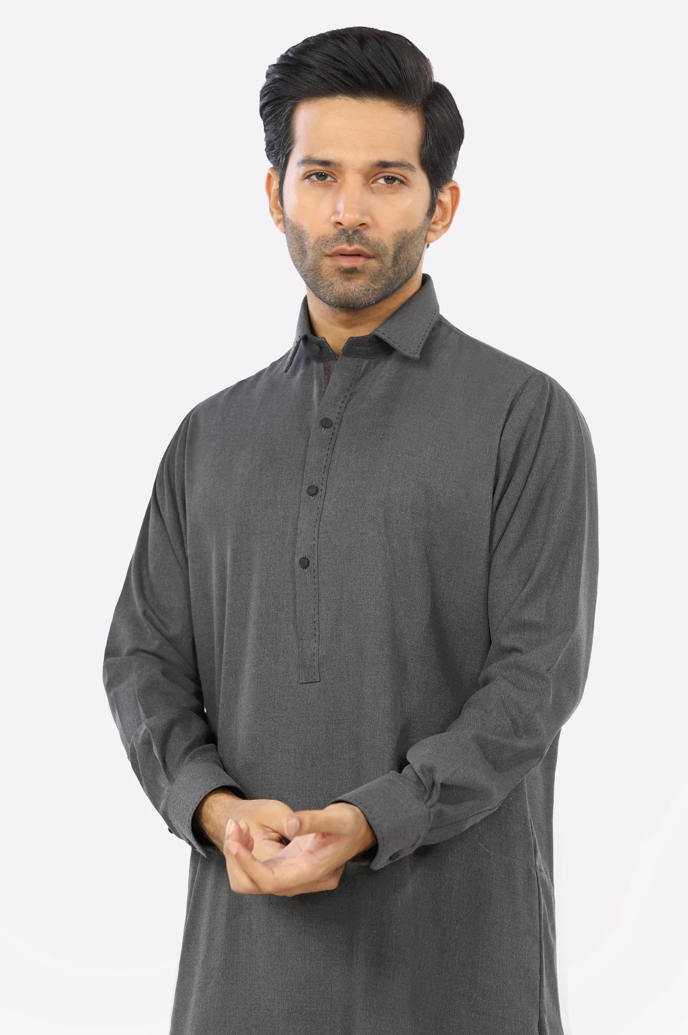 Dark Grey Rayon Blend Shalwar Kameez From Diners