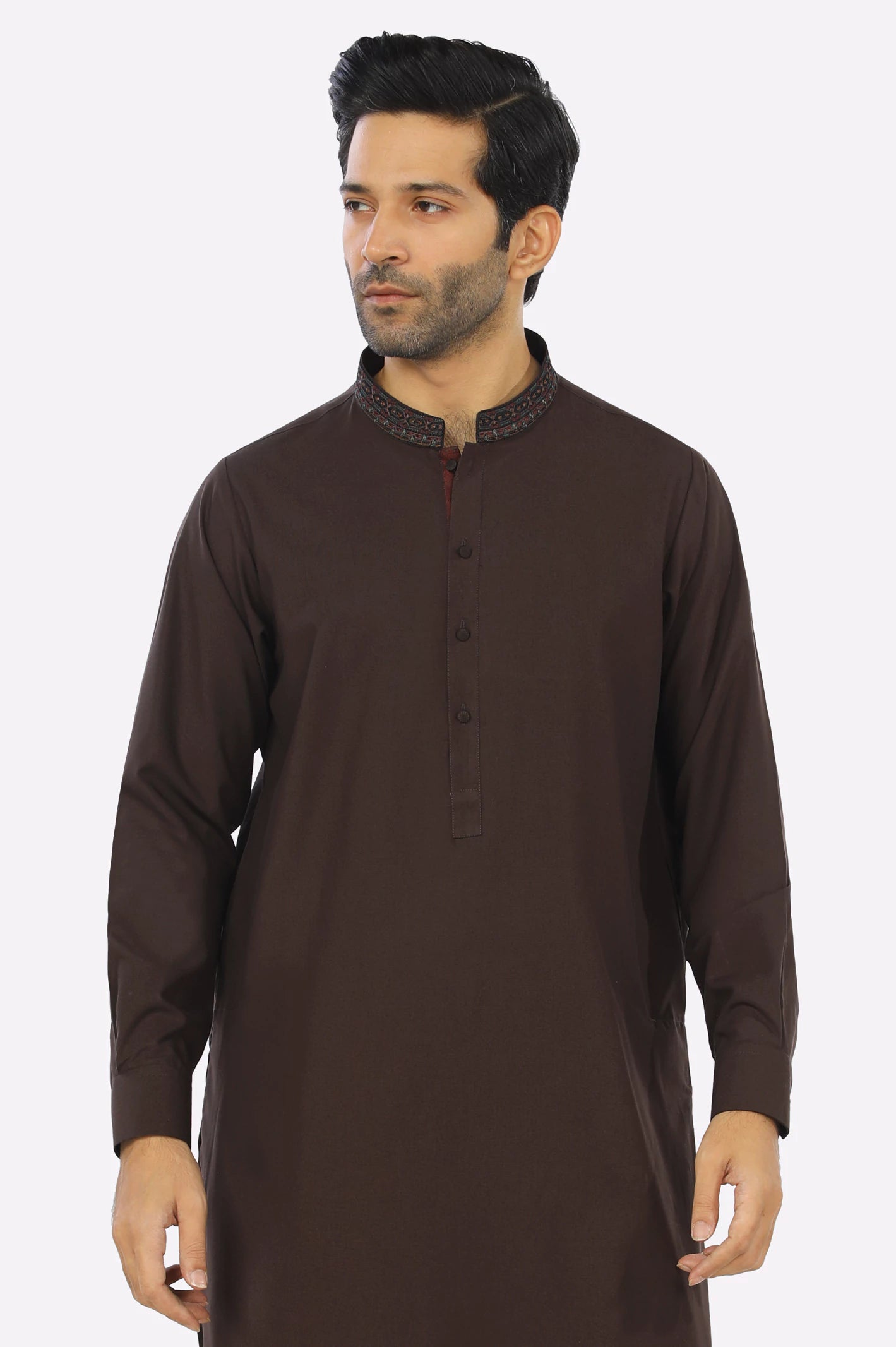 Coffee Brown Rayon Blend Shalwar Kameez From Diners