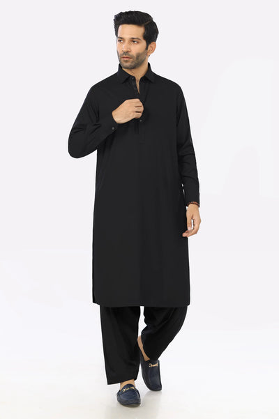 Black Rayon Blend Shalwar Kameez From Diners