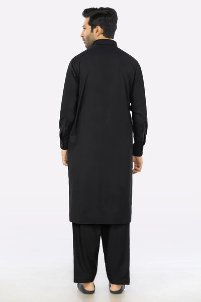 Black Rayon Blend Shalwar Kameez From Diners