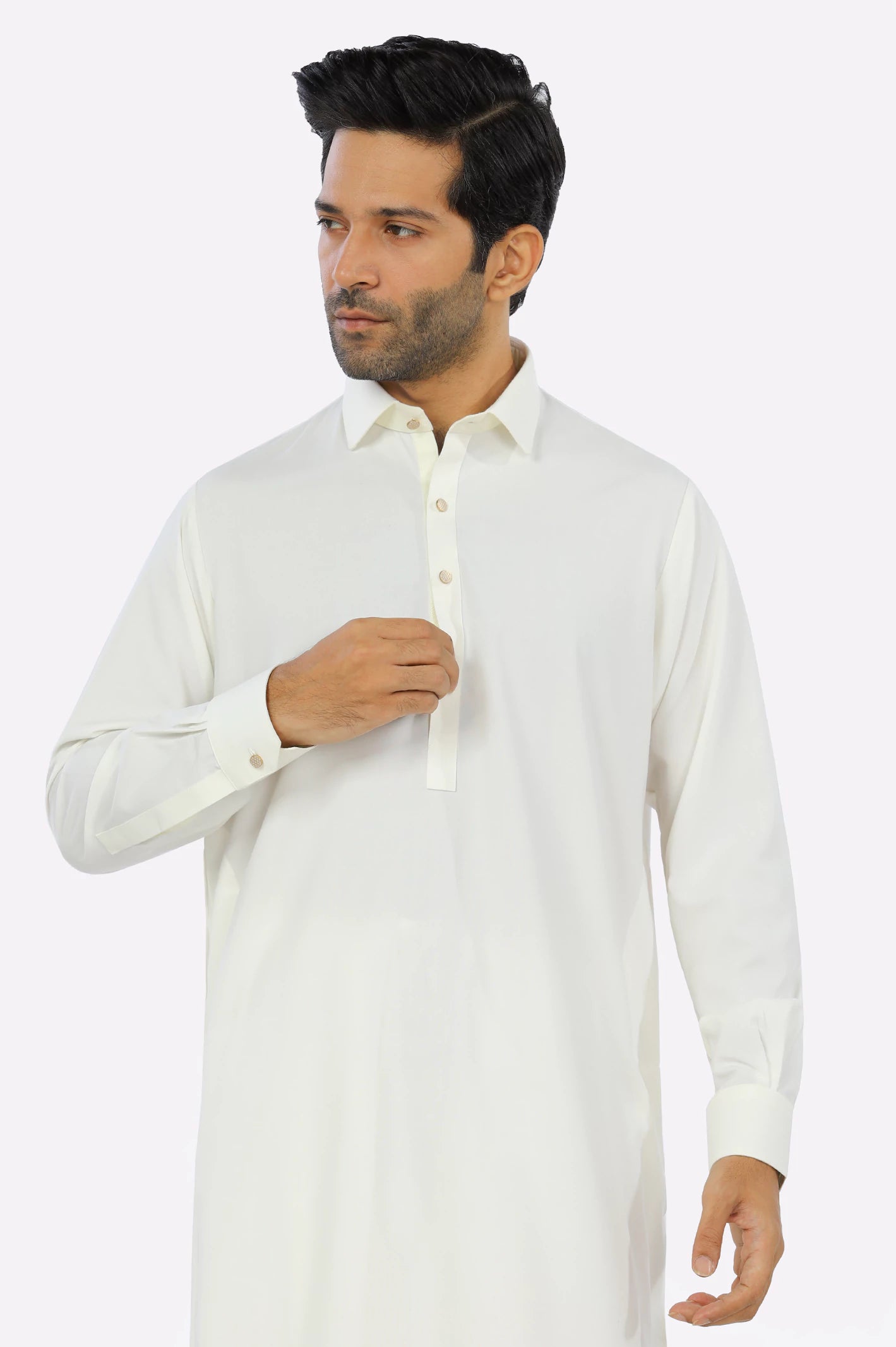 Cream Rayon Blend Shalwar Kameez From Diners