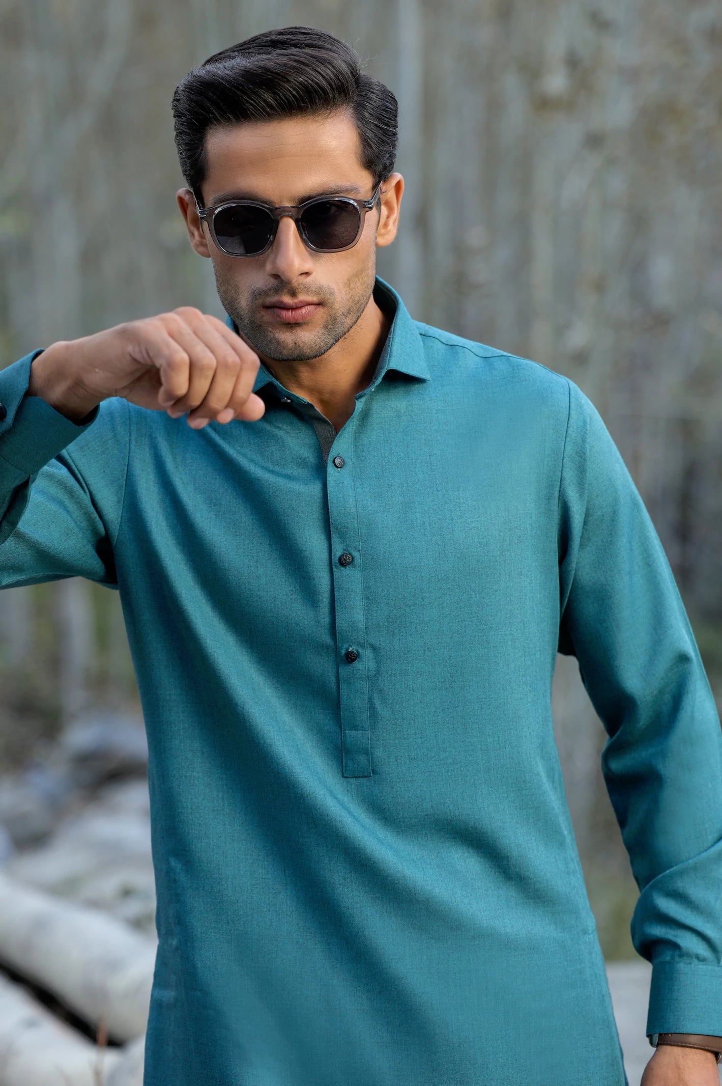 Sea Green Rayon Blend Shalwar Kameez From Diners