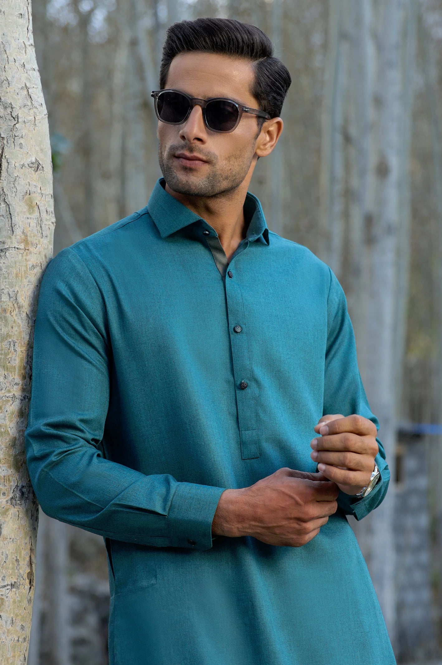 Sea Green Rayon Blend Shalwar Kameez From Diners