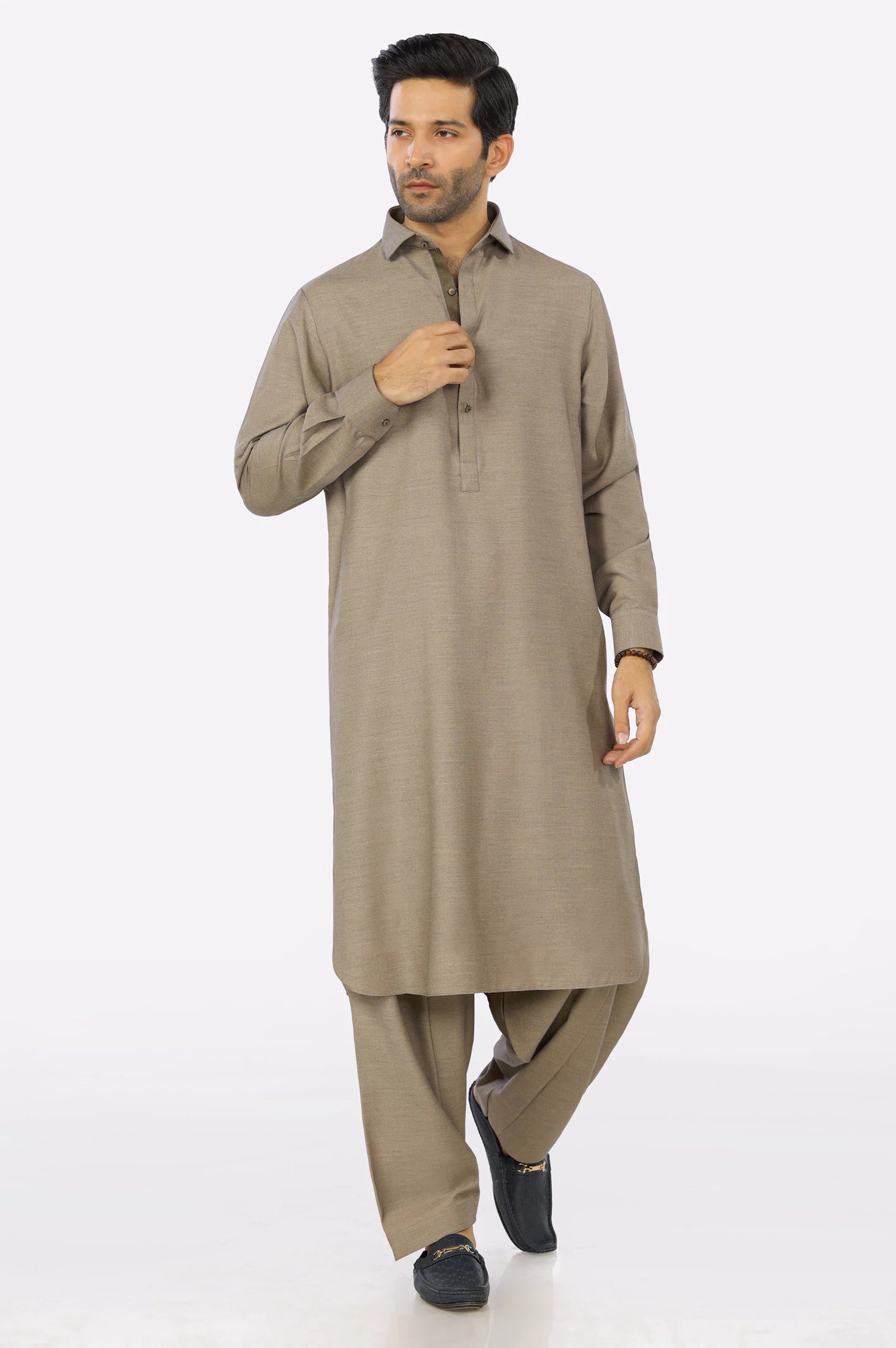 Light Brown Rayon Blend Shalwar Kameez From Diners