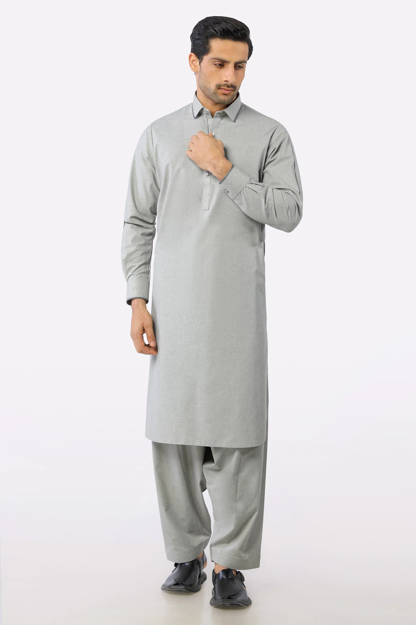 Grey Wash & Wear Shalwar Kameez From Diners