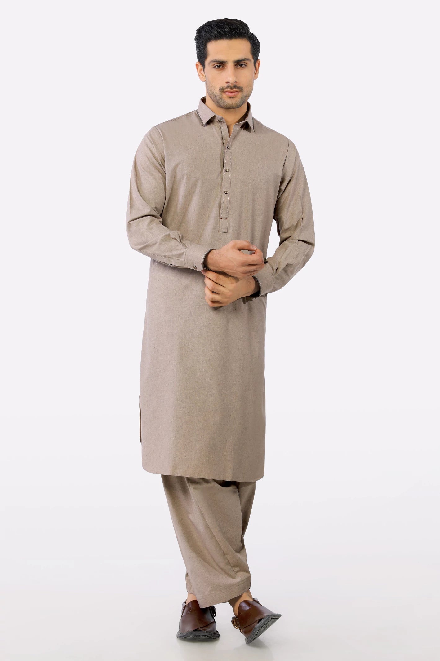 Light Brown Wash & Wear Shalwar Kameez From Diners