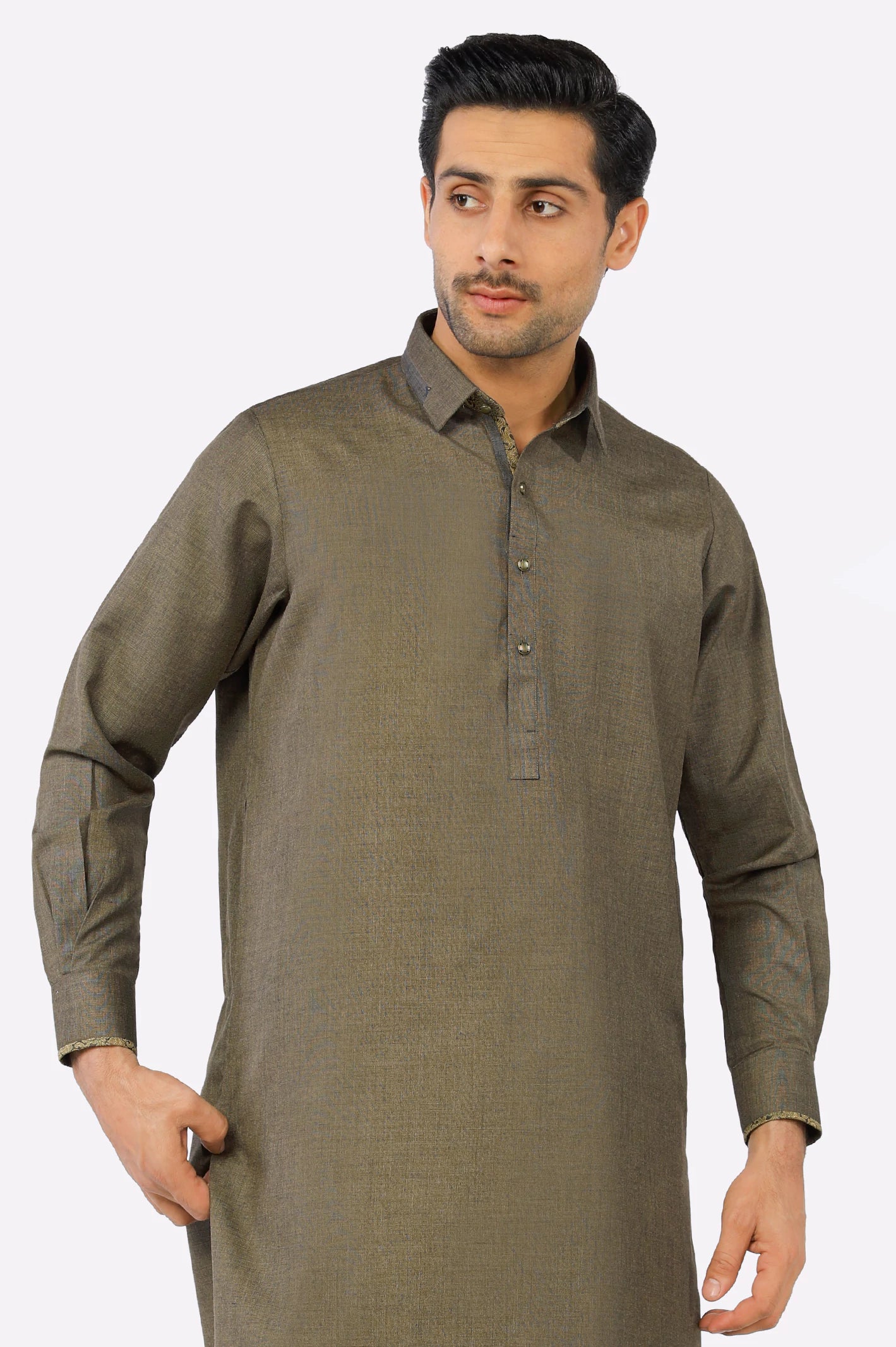 Dark Brown Wash & Wear Shalwar Kameez From Diners