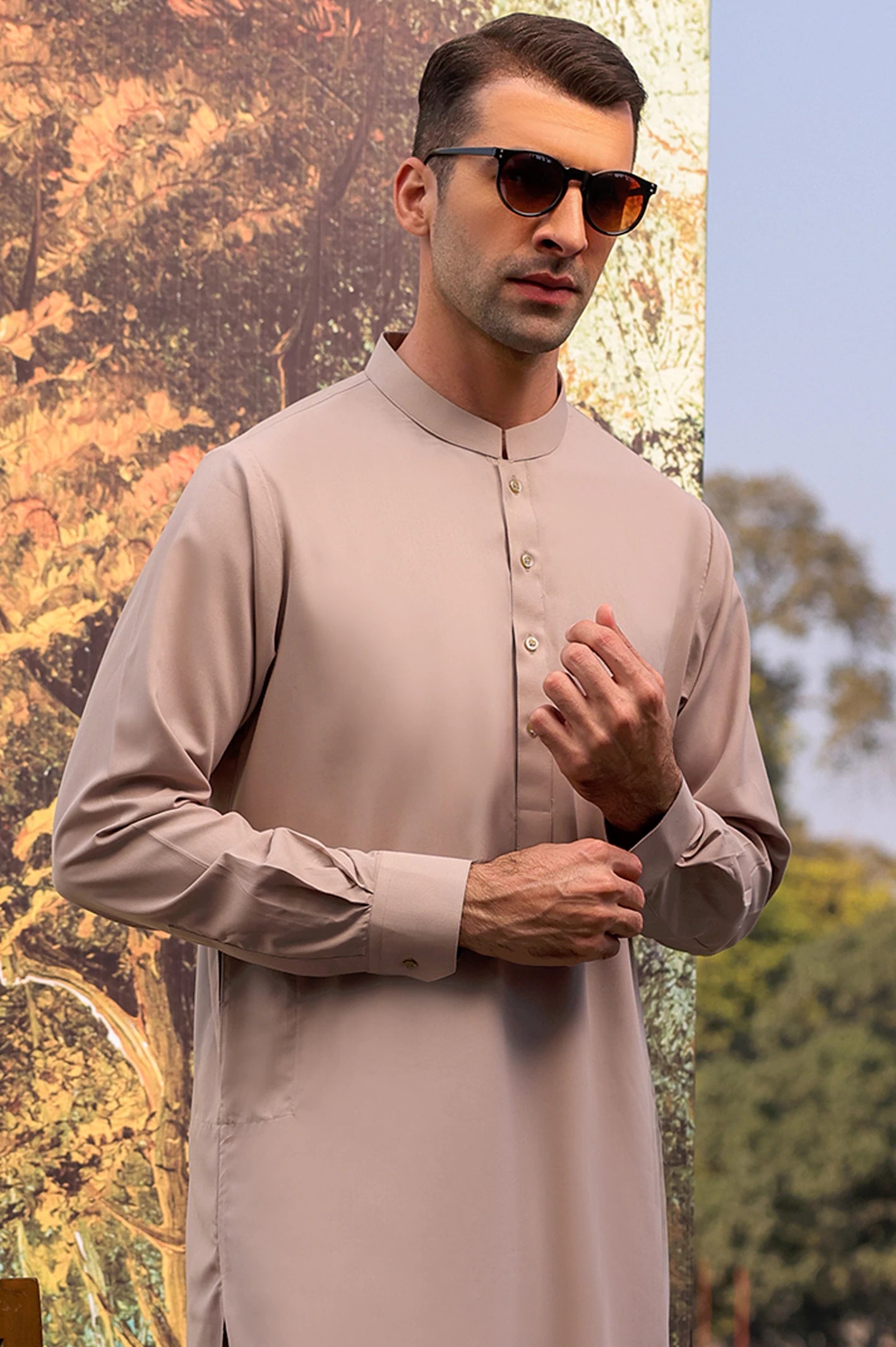 Light Brown Wash & Wear Shalwar Kameez