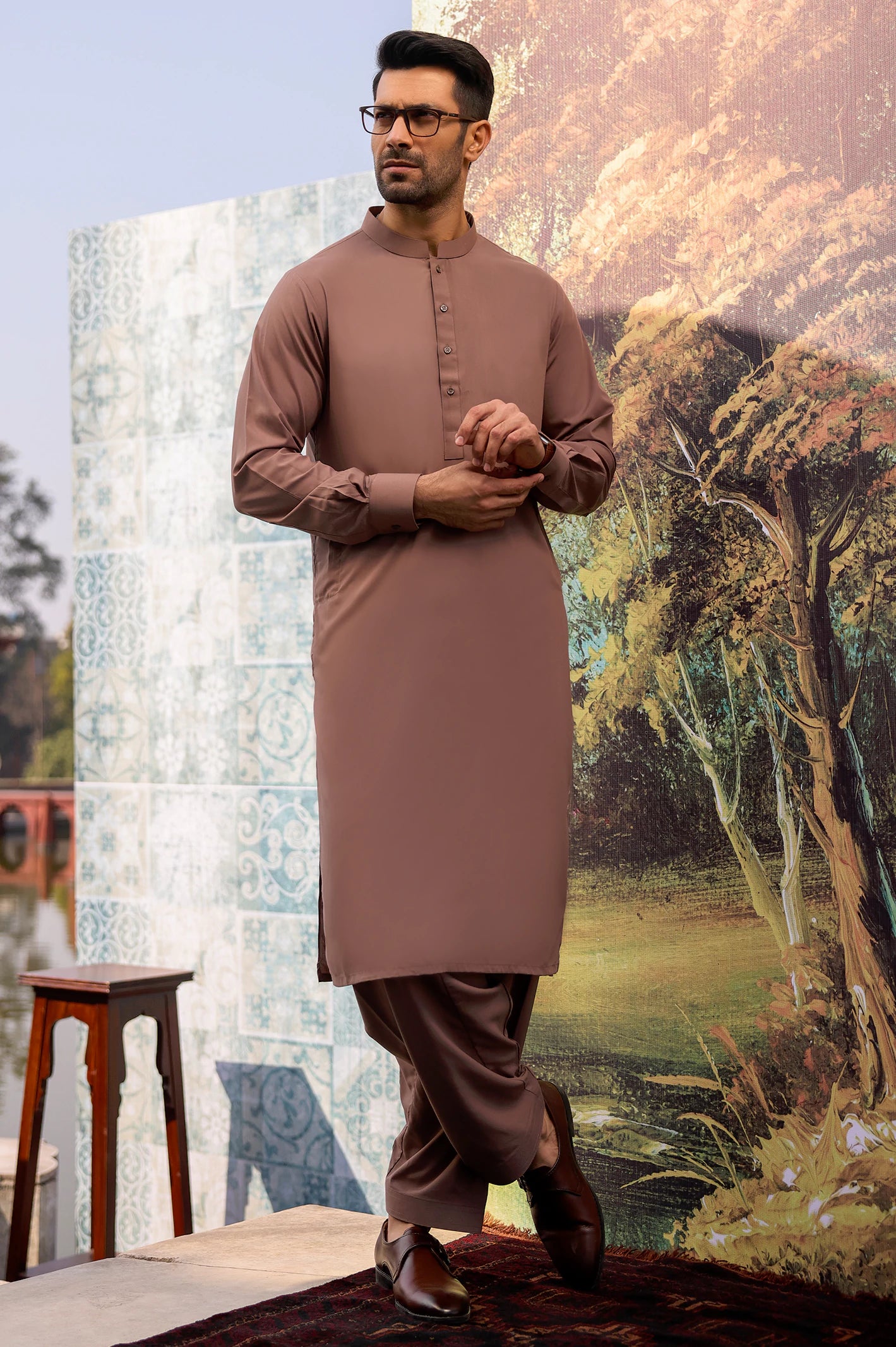 Mens Brown Shalwar Kameez for Sale