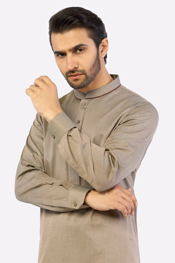 Brown Wash & Wear Kurta Pajama