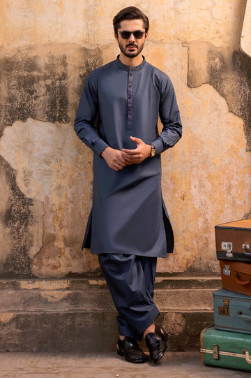 Dark Grey Cotton Shalwar Kameez