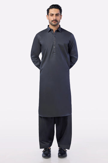 Dark Grey Cotton Shalwar Kameez