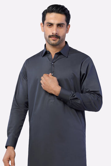 Dark Grey Cotton Shalwar Kameez
