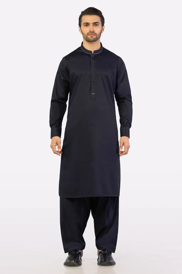 Men's Navy Blue Shalwar Kameez