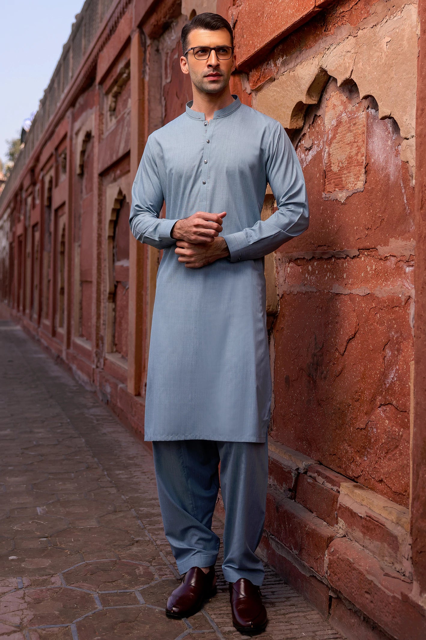 Light Blue Shalwar Kameez for Mens