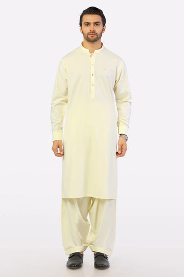 Cream Cotton Shalwar Kameez