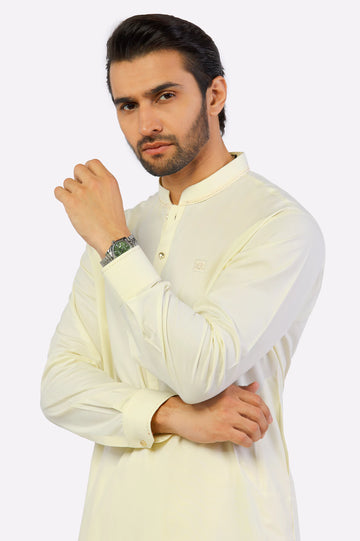 Cream Cotton Shalwar Kameez