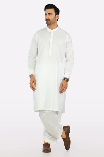 Off White Cotton Shalwar Kameez