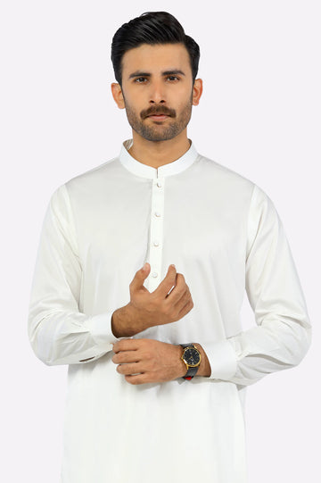 Off White Cotton Shalwar Kameez