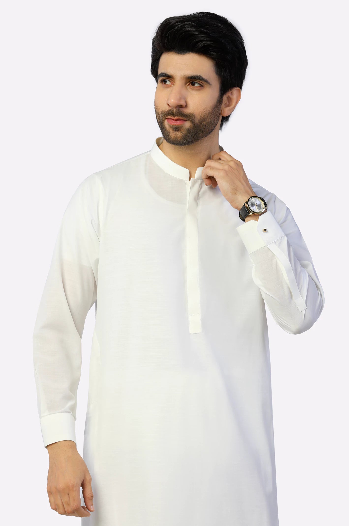 Off White Wash & Wear Shalwar Kameez