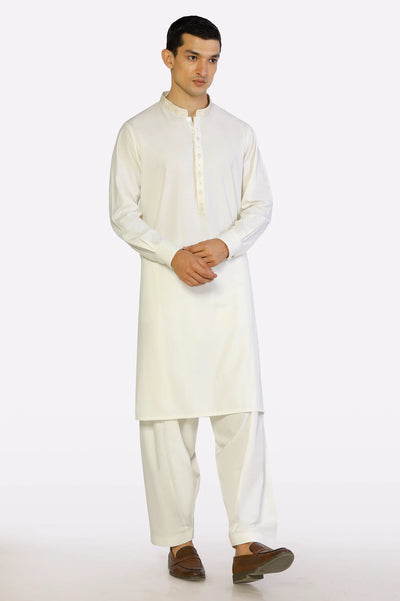 Off White Shalwar Kameez for Men