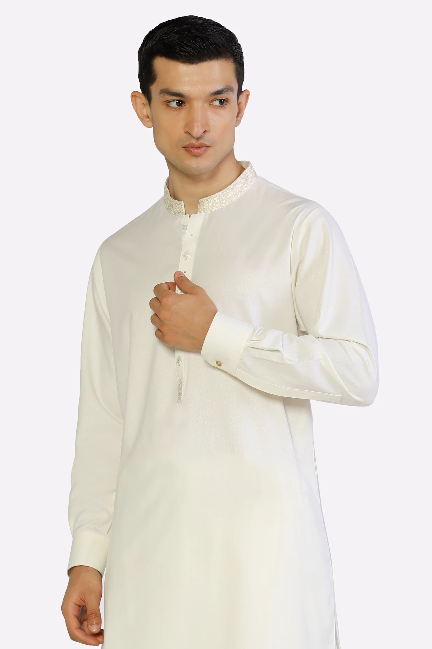 Off White Wash & Wear Shalwar Kameez