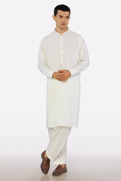 Mens Cream Shalwar Kameez