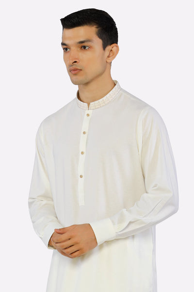 Cream Wash & Wear Shalwar Kameez