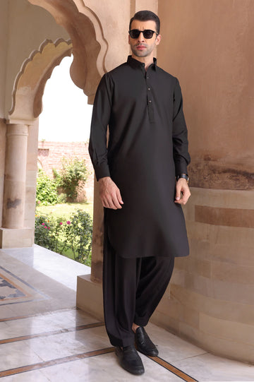 Black Wash & Wear Shalwar Kameez