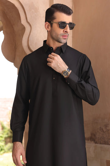 Black Wash & Wear Shalwar Kameez